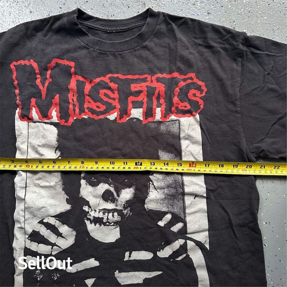Vintage Misfits Band Tee Men's L Black Punk Rock Graphic T-Shirt Rare 2000s - Picture 5 of 8